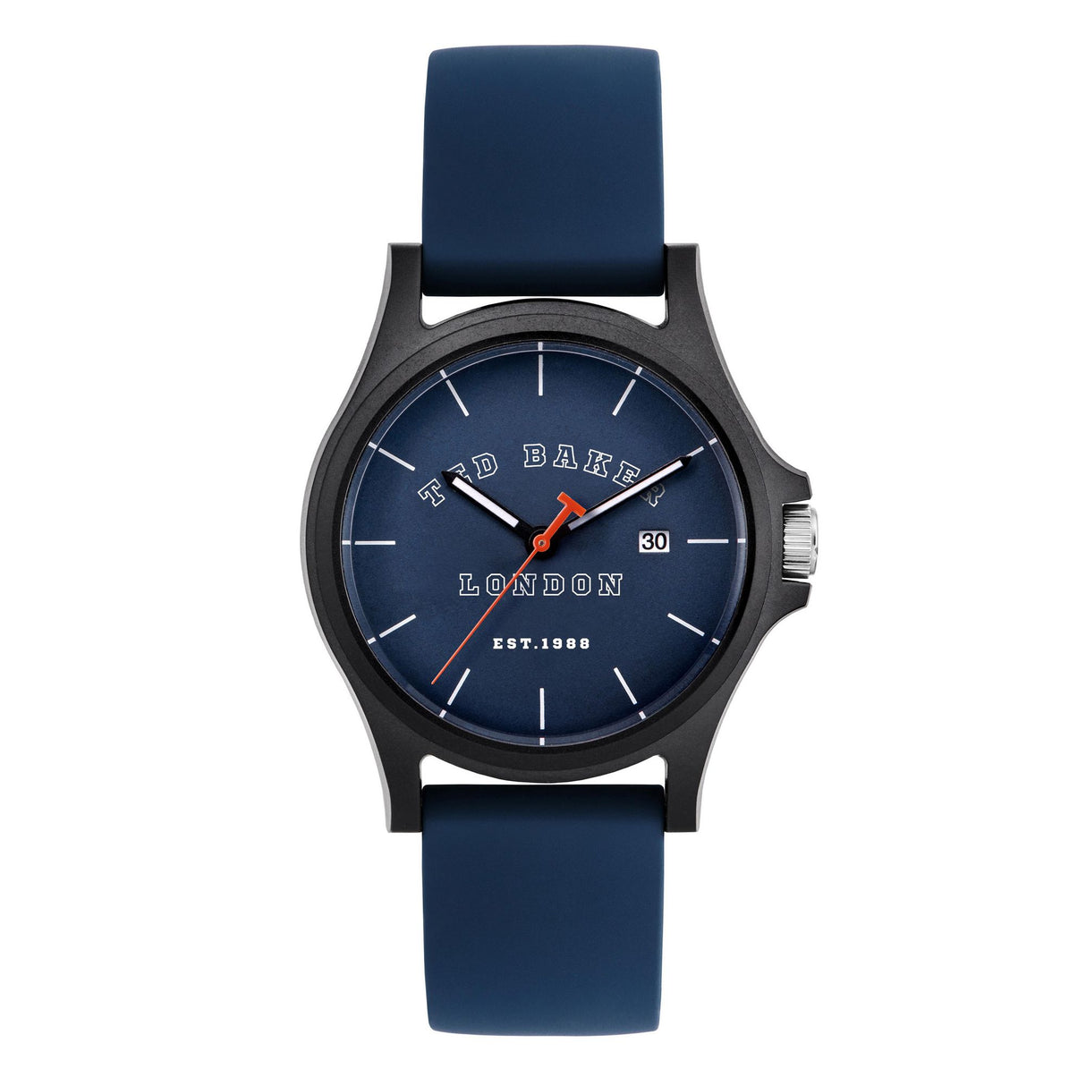 Ted Baker Mens Phylipa Iconic Rose Gold And Black Leather Band