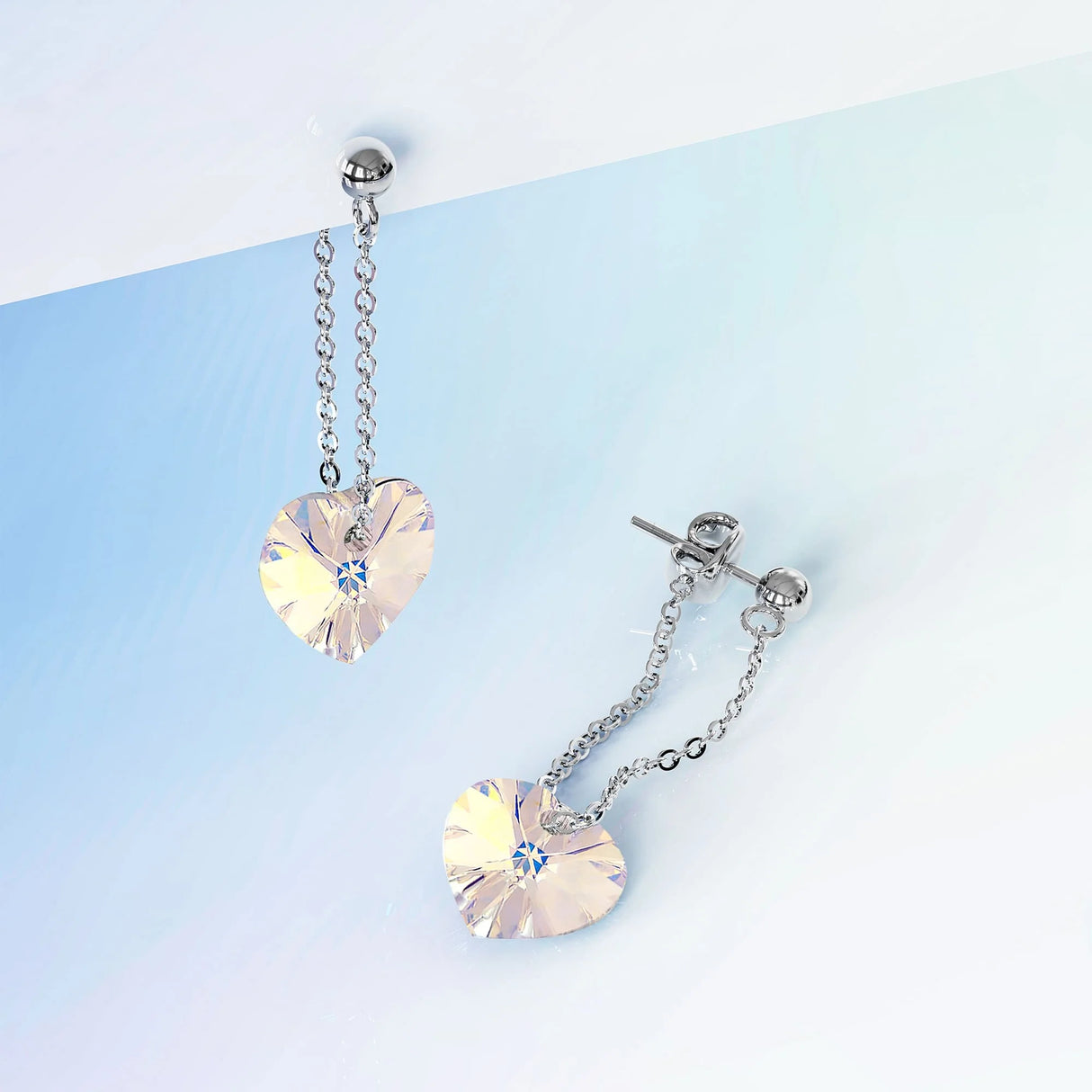 Krystal Couture My Love Dangle Earrings Embellished with Crystals from Swarovski Moonlight