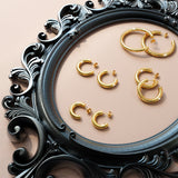 Bullion Gold Creole C-Hoop Gold Layered Earrings