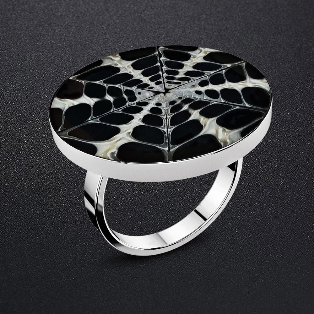 Adjustable Solid 925 Sterling Silver Spider Web Handmade Ring