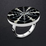 Adjustable Solid 925 Sterling Silver Spider Web Handmade Ring