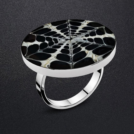 Adjustable Solid 925 Sterling Silver Spider Web Handmade Ring