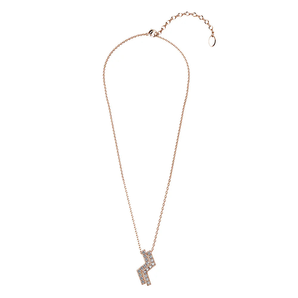 Krystal Couture Zigzag Pendant Necklace in Rose Gold Embellished with SWAROVSKI Crystals
