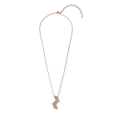 Krystal Couture Zigzag Pendant Necklace in Rose Gold Embellished with SWAROVSKI Crystals