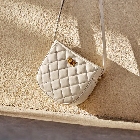 Nalandu Vault Quilted Leather Crossbody Shoulder Bag - White