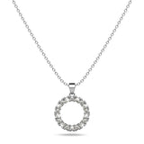 Crystal Halo Silver Necklace