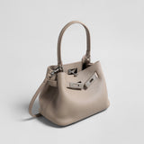 Togo Leather Mini Bucket Handbag - Taupe