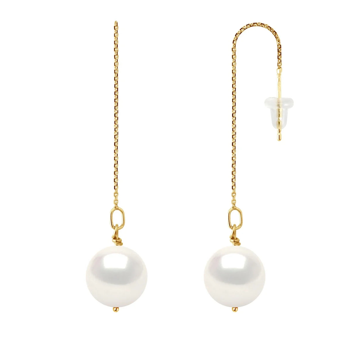 Manufacture Royale Drop Drop Earrings Freshwater Pearl White Yellow Gold