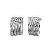 Bullion Gold Pleated Angel White Gold layered Stud Earrings