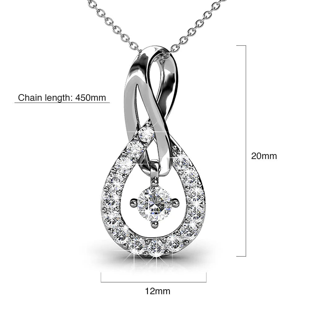 Krystal Couture Twist Pendant Necklace Embellished with SWAROVSKI Crystals
