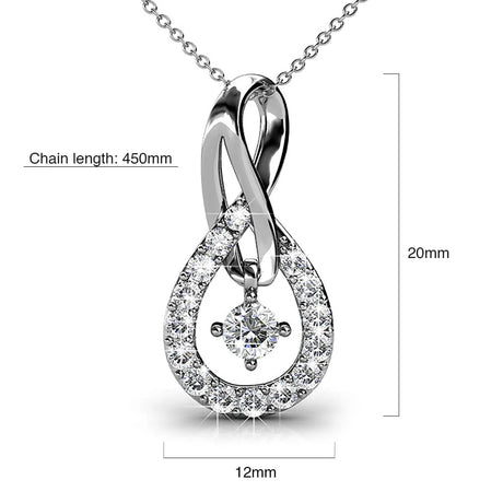 Krystal Couture Twist Pendant Necklace Embellished with SWAROVSKI Crystals