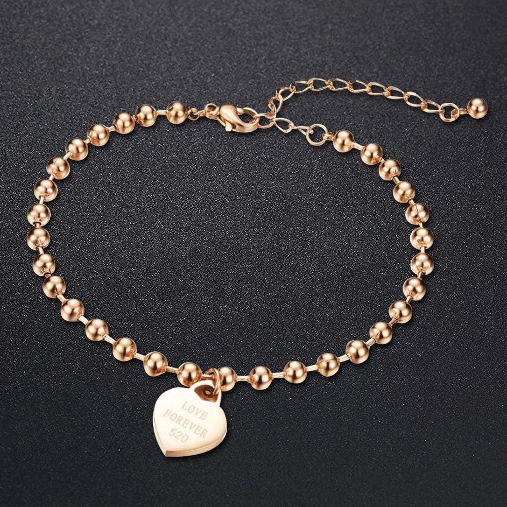 Bullion Gold Tiffany's Love Rose Gold Anklet