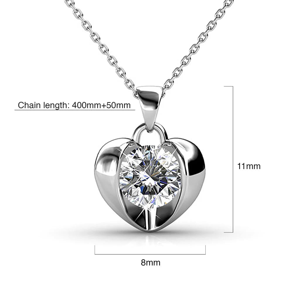 Krystal Couture Diamond Heart Necklace Embellished with SWAROVSKI Crystals
