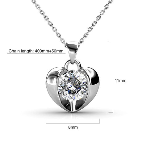 Krystal Couture Diamond Heart Necklace Embellished with SWAROVSKI Crystals