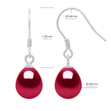 Earrings Real Cultured Freshwater Pearls Pear 8-9 mm - Cherry - Longueur 42 cm