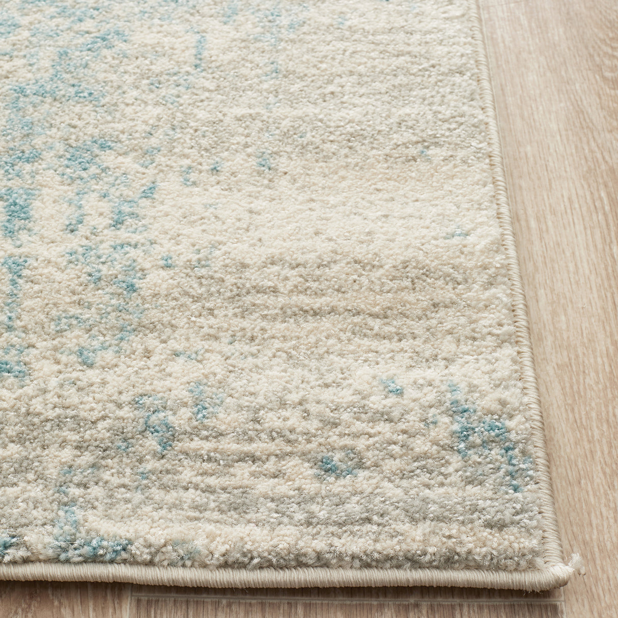 Evoke 253 White Blue Runner Rug