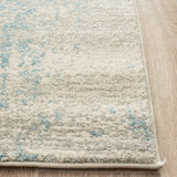 Evoke 253 White Blue Runner Rug