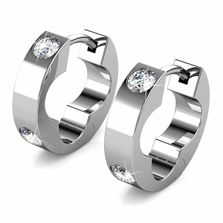 Krystal Couture Classic Round Stud Earrings in White Gold Adorned with Crystals from SWAROVSKI