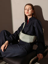 Luna Denim Crescent Shoulder Bag - Denim