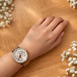 Boxed Bullion Gold Elite watch and Bracelet Set Embellished with Crystals in Rose Gold