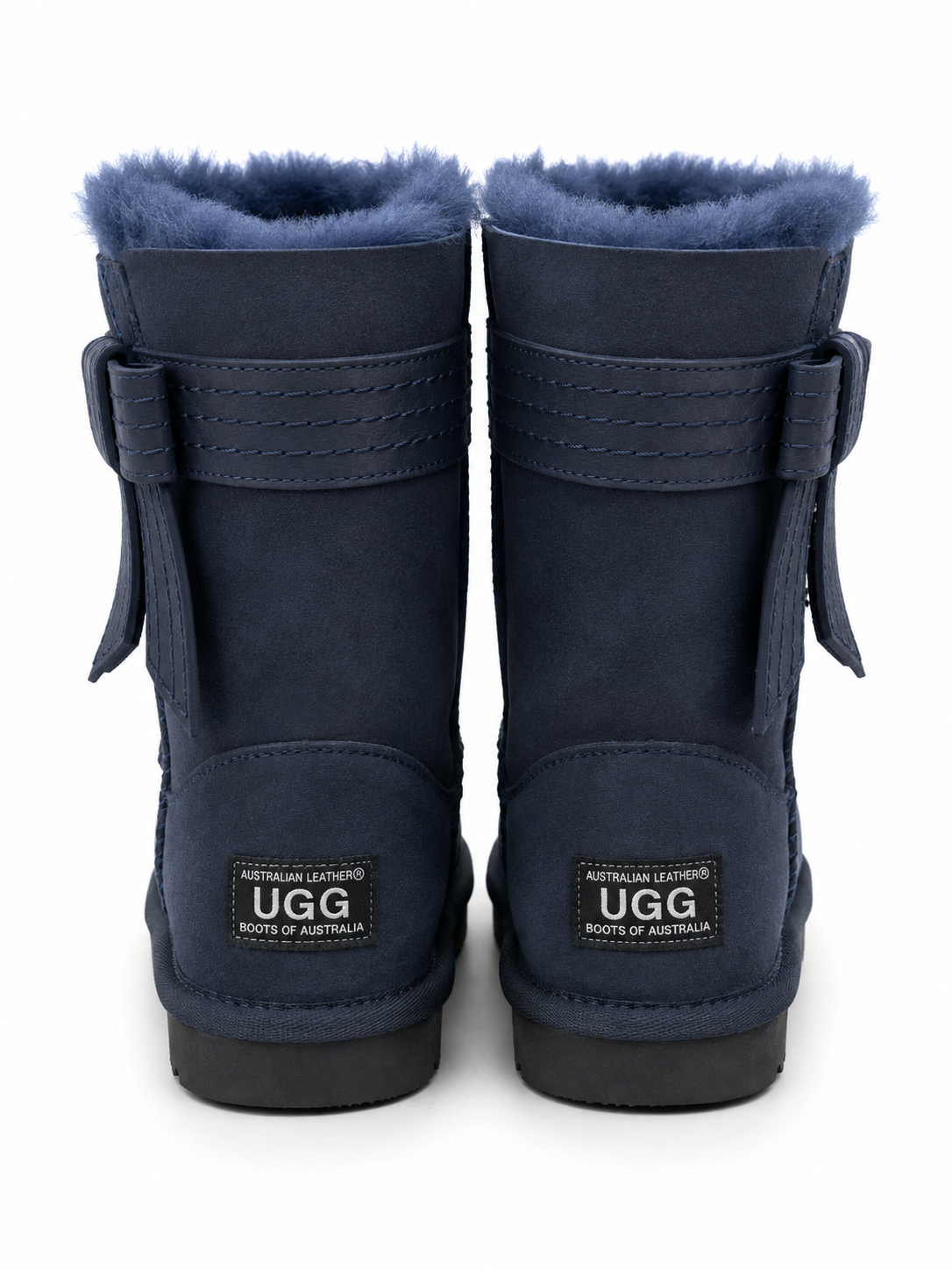 Australian Leather Ugg Mid Calf Bow Short - Navy - AU6