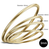 Bullion Gold Solid Golf Bangle 3mm Gold Layered
