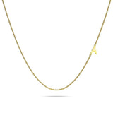 Bullion Gold Bold Alphabet Letter Initial Charm Necklace in Gold Tone