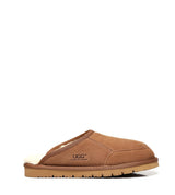 Men Bred Cow Suede Slipper in Chestnut