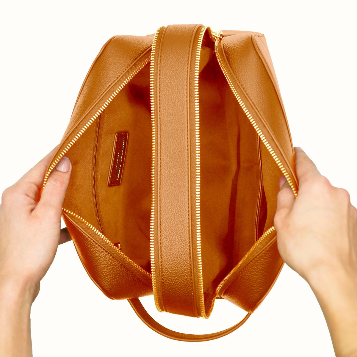 CHATEL - Toiletry Bag Double Compartment - BROWN