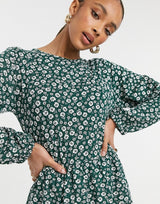 Wednesday'S Girl Long Sleeve Smock Dress In Vintage Floral