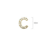 Solid 925 Sterling Silver Glamour Alphabet Letter Earrings Gold