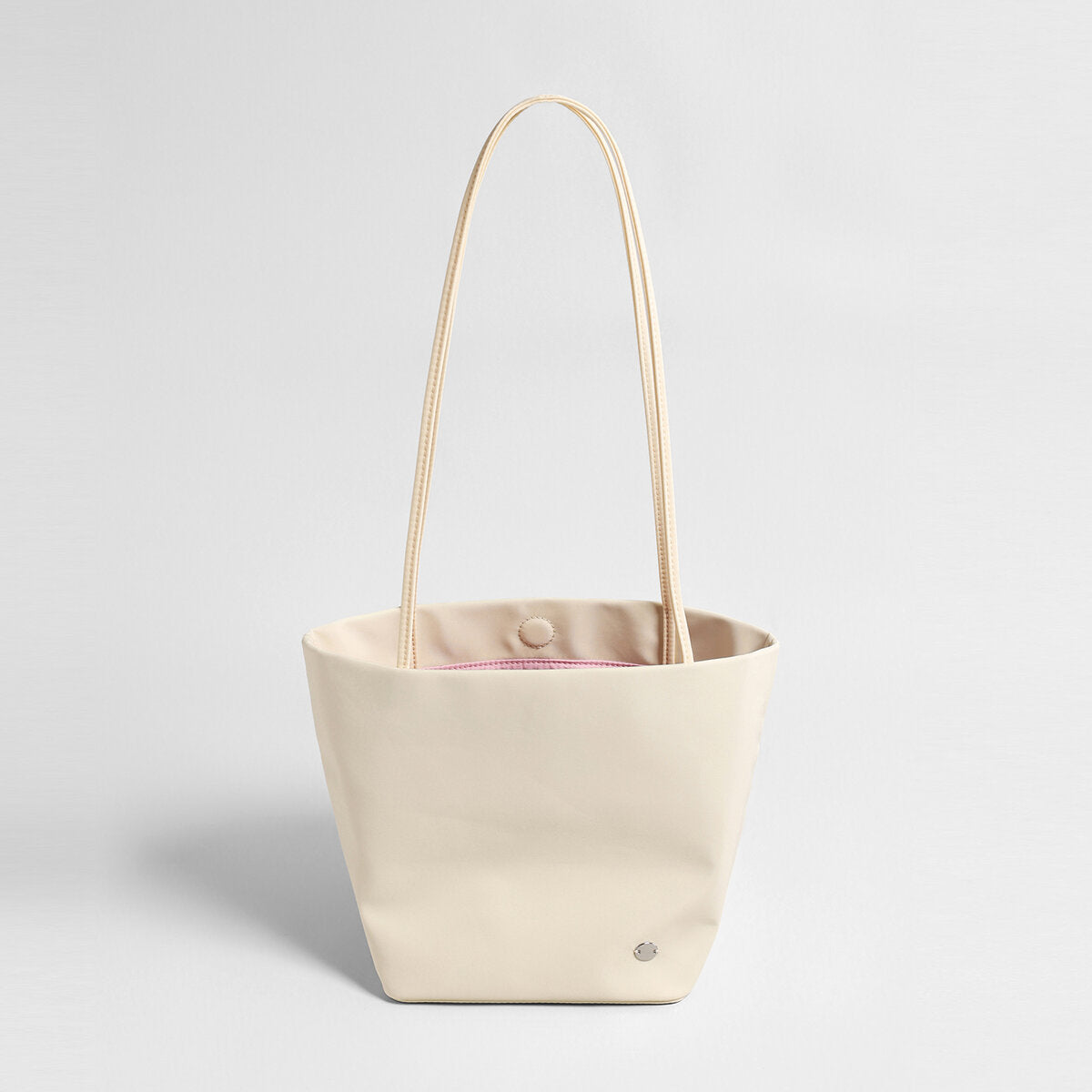 Waterproof Nylon Slouchy Bucket Tote - Ivory