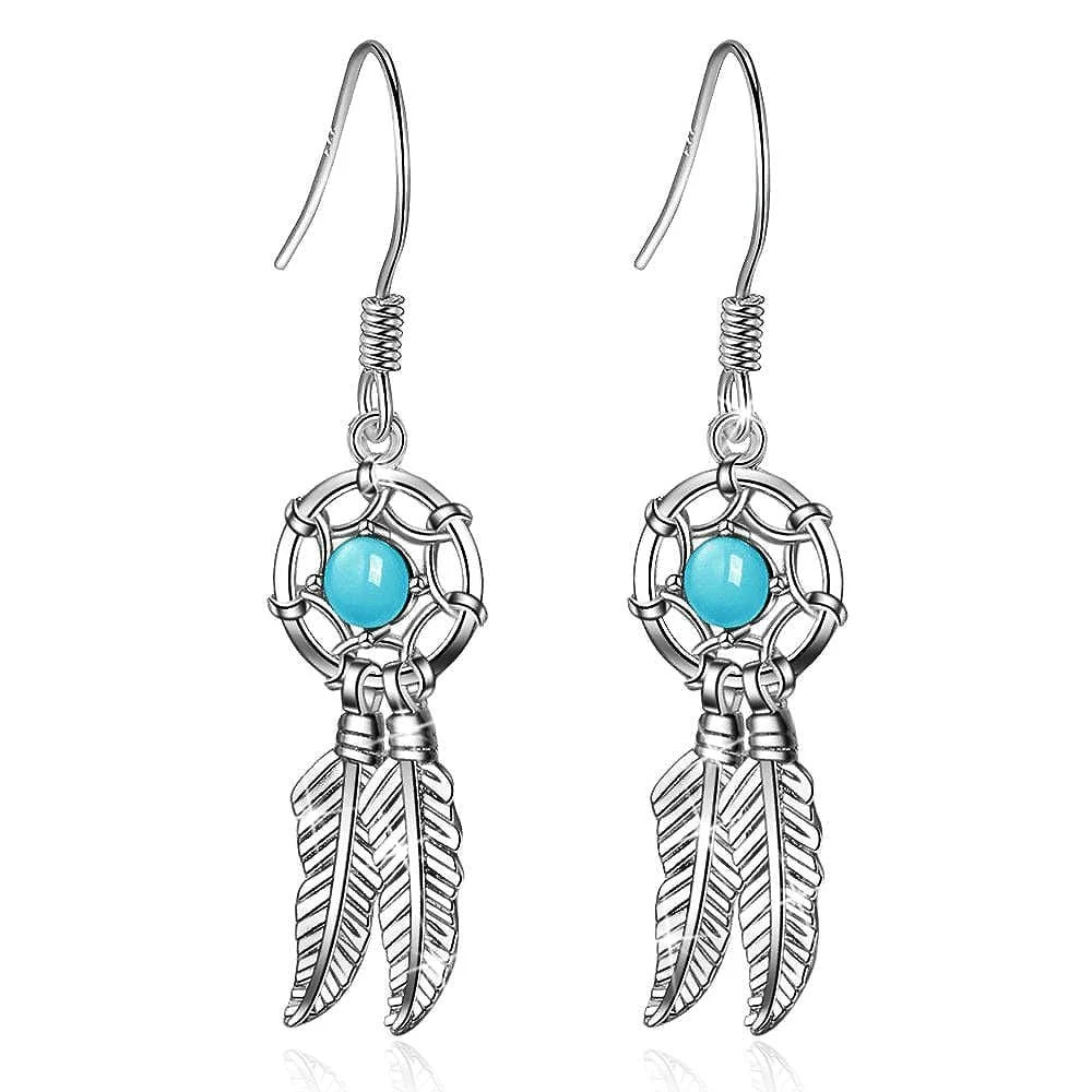 Boho Feather Dangle Earrings