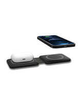 TODO 2 in 1 Wireless Phone Charger 15W Fast Charge Earphone QI Magnetic Charge Pad - Black