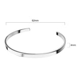 Bullion Gold Avenue Classic Cuff Bangle White Gold - 4mm