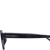 South Beach 90S Oversized Rectangle Frame Sunglasses In Black