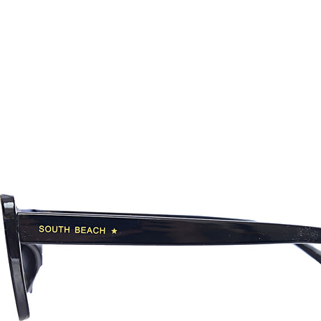 South Beach 90S Oversized Rectangle Frame Sunglasses In Black