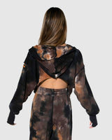 BY.DYLN Hazel Cropped Hoodie - Choc Tie Dye