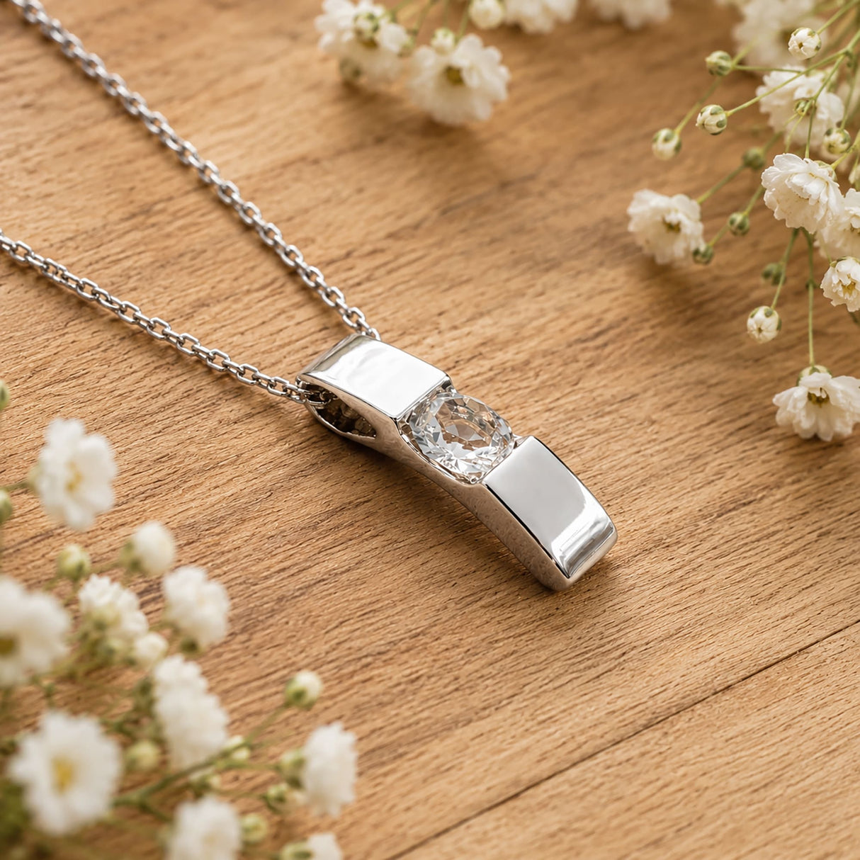 Krystal Couture Shine Bright Pendant Necklace in White Gold Embellished with SWAROVSKI Crystals
