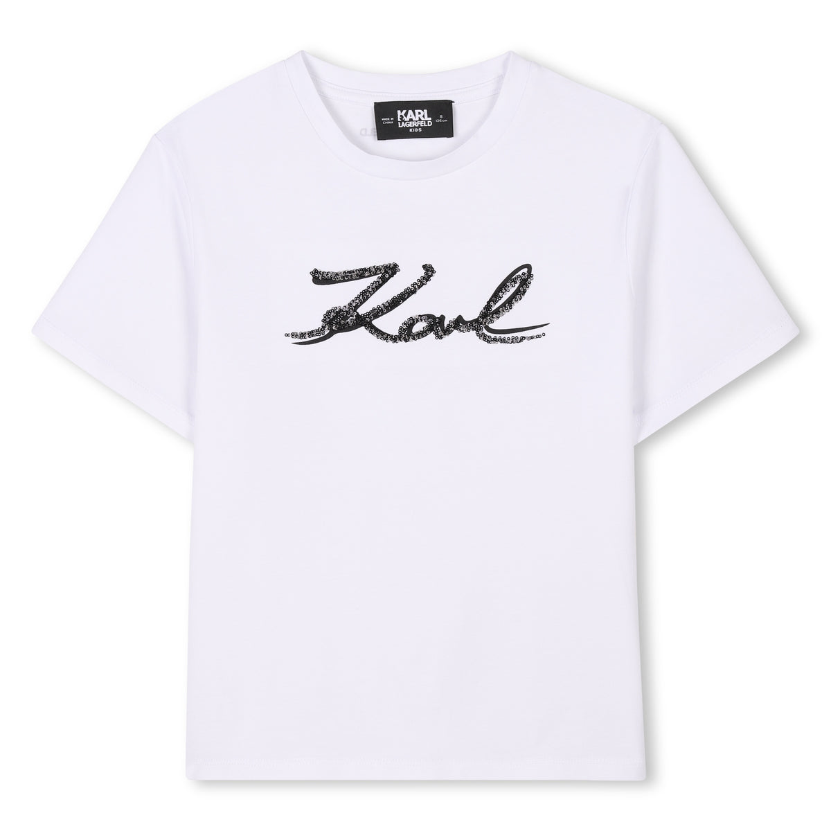 Karl Lagerfeld Girls T-Shirt With Sequins - White