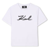 Karl Lagerfeld Girls T-Shirt With Sequins - White