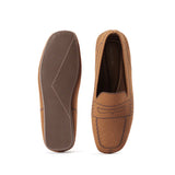 Comfortable Slip On Square Toe Loafers - Brown