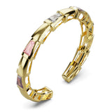 Adjustable Phalanges Open Cut Ring with Mixed Crystal Zirconia