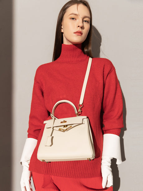 Queens Mini Top Handle Palm - Ivory