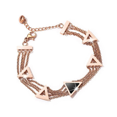 Bullion Gold Arestas Geometric Layered Chain Bracelet
