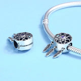 Solid 925 Sterling Silver Dream Catcher Magnetized CZ Charm