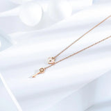Bullion Gold Flower pattern key & lock in Rose Gold Layered Steel Jewellery