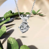 Krystal Couture White Gold Organic Shaped Single Stone Necklace Embellished with SWAROVSKI Crystals