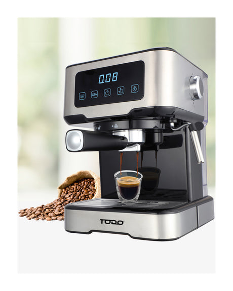 TODO Espresso Coffee Machine Maker Automatic Touch Control LED Display 15 Bar Pump 1.5L
