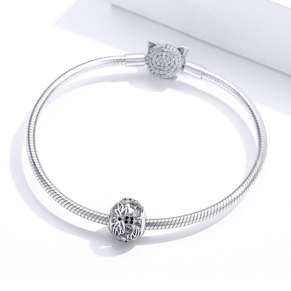 Solid 925 Sterling Silver Honey Bee Animal Pandora Inspired Charm